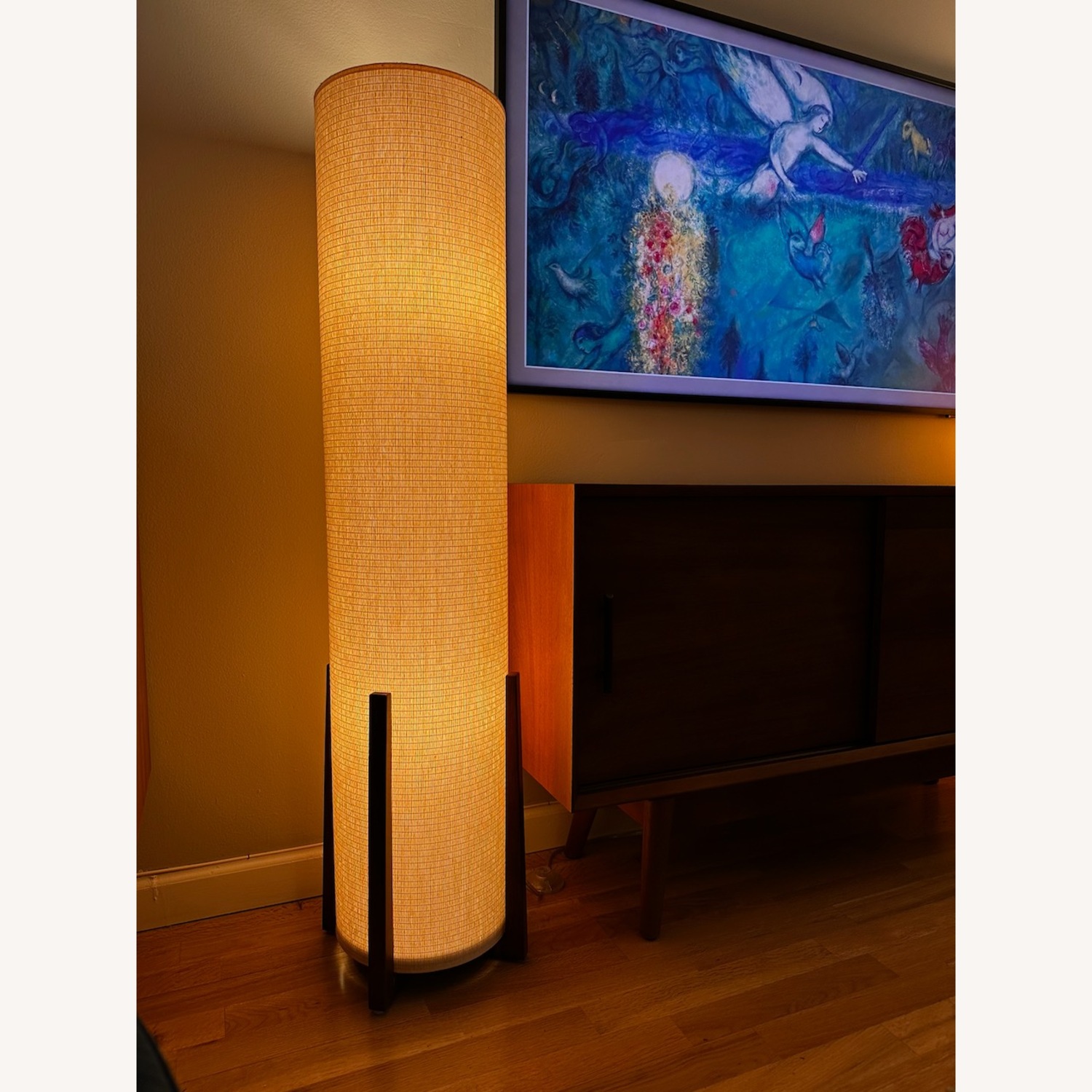 Crate & Barrel Natural Wood Floor Lamps Set of 2 - image-4