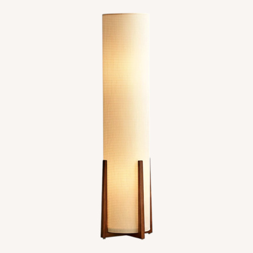 Used Crate & Barrel Natural Wood Floor Lamps Set of 2 for sale on AptDeco