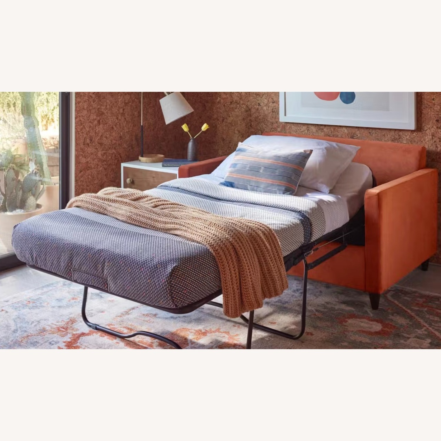 Joybird Eliot White Fabric Sleeper Sofa - image-6