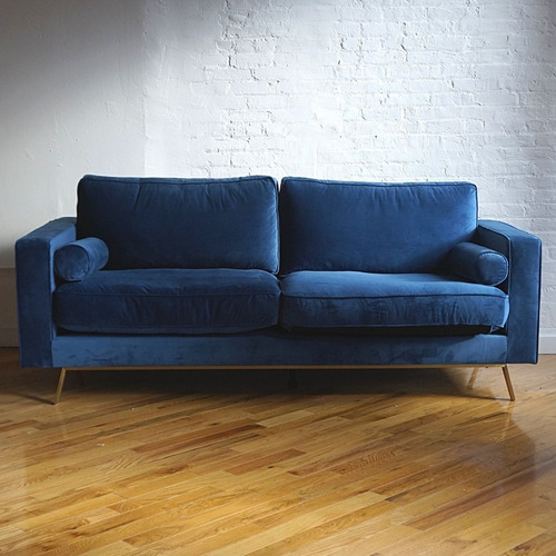 Used Blue Velvet 3+ Seater Sofa for sale on AptDeco