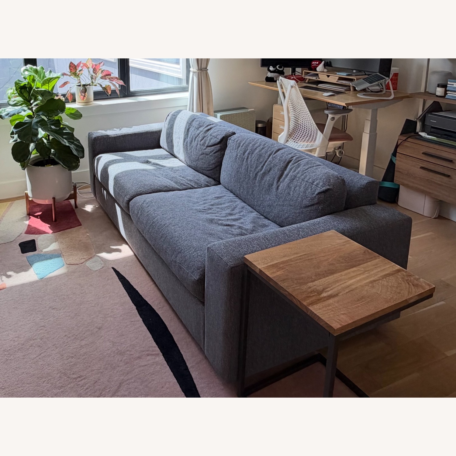 West Elm Urban Dark Gray Fabric Sleeper Sofa - image-1