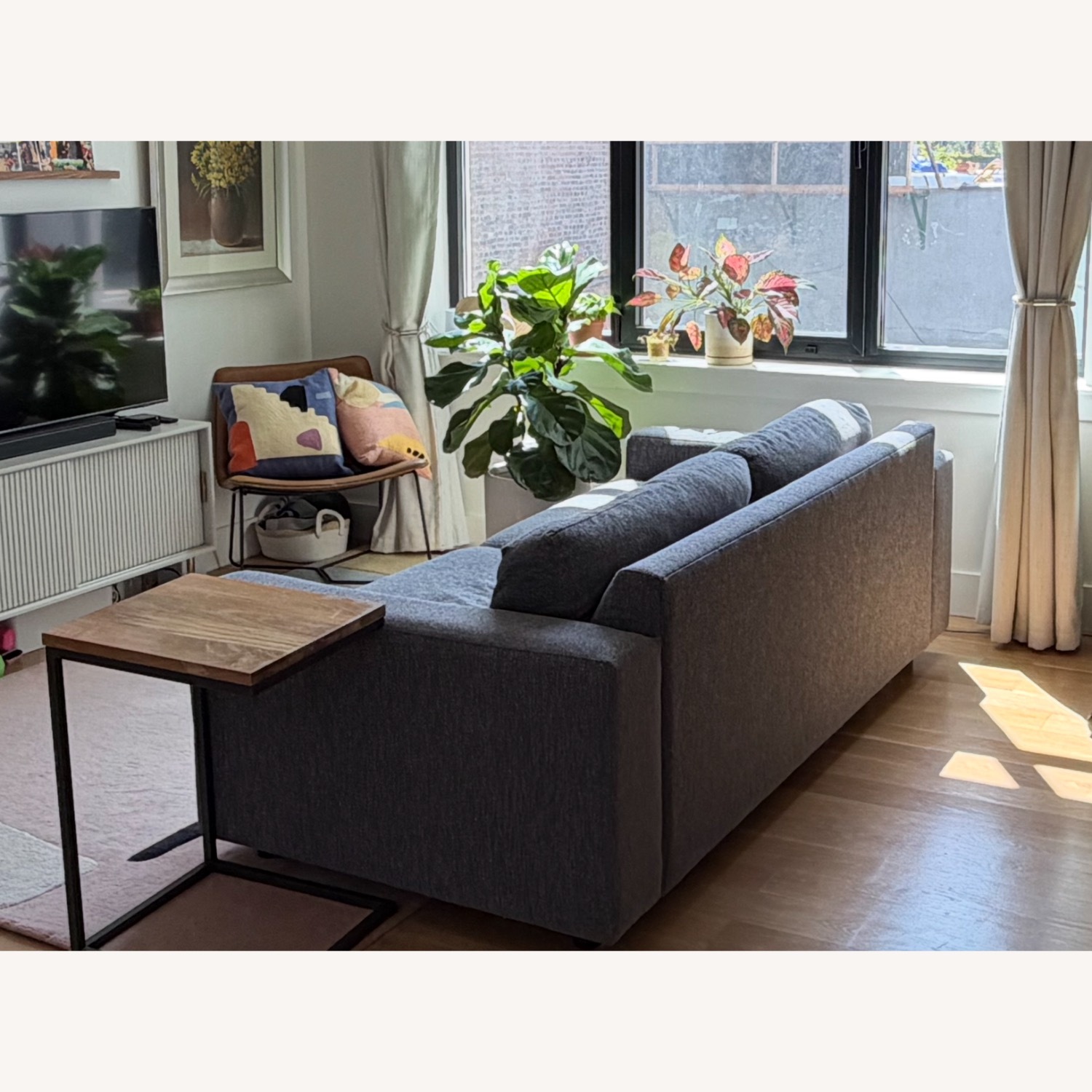 West Elm Urban Dark Gray Fabric Sleeper Sofa - image-2