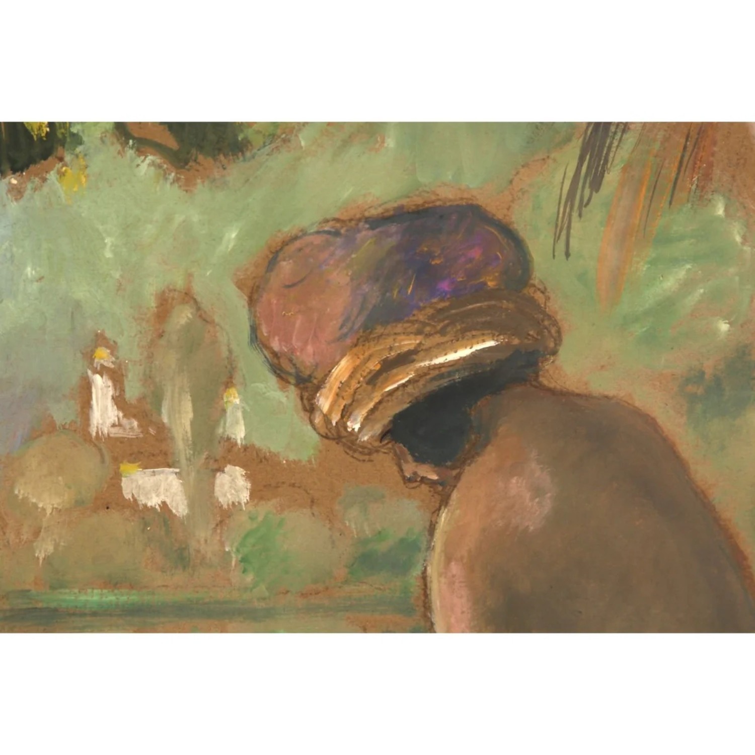 Georges Manzana Pissarro Les Baigneuses Oil Board - image-4