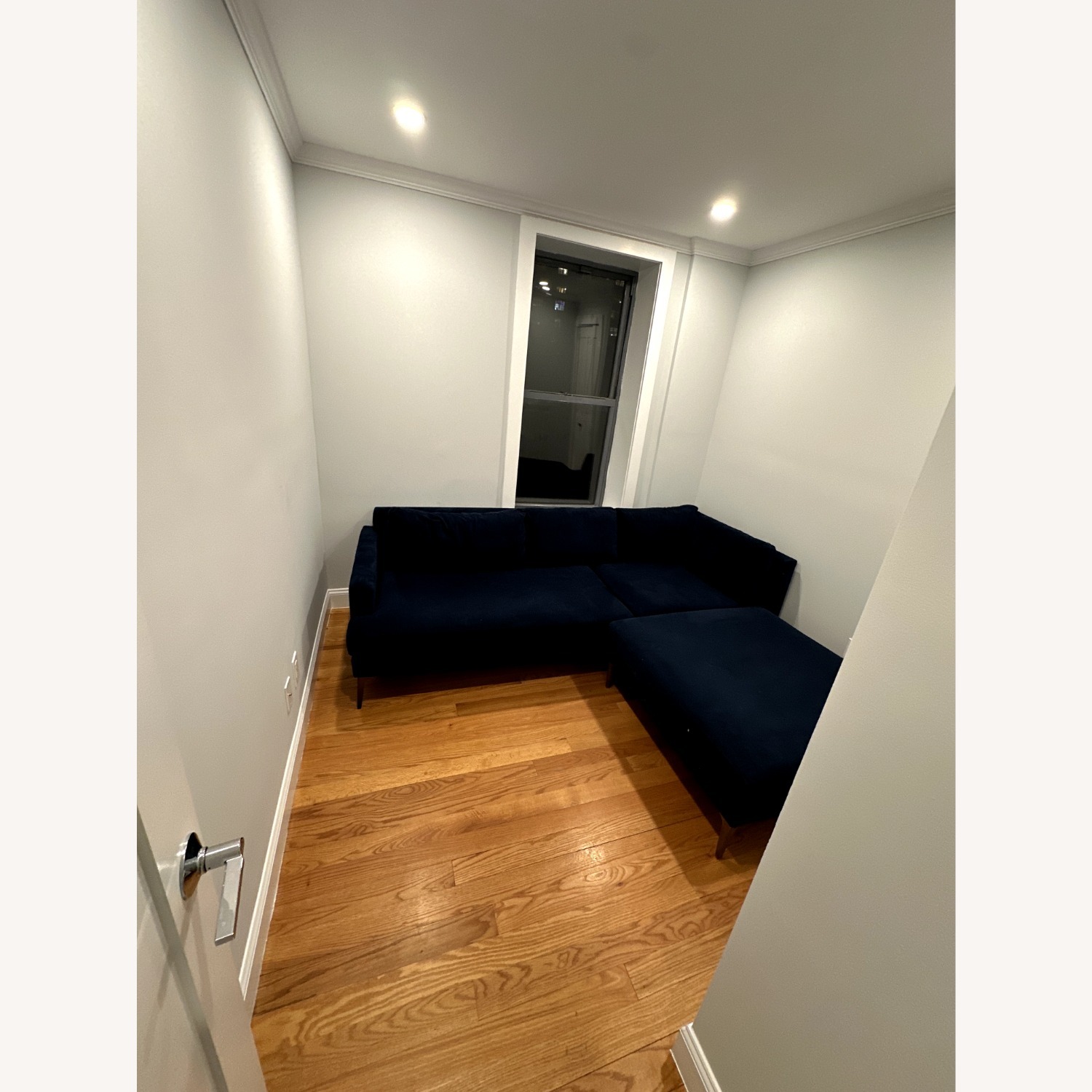 West Elm Navy Sectional Sofa  - image-3