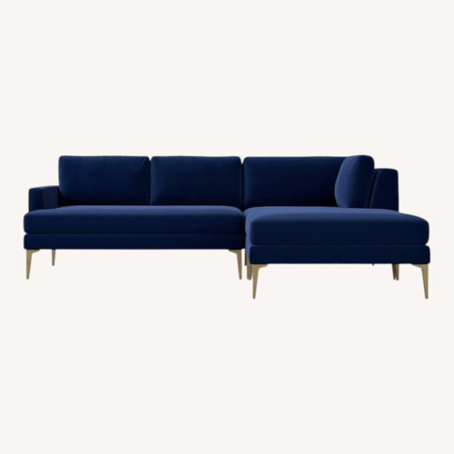 Used West Elm Navy Sectional Sofa  for sale on AptDeco