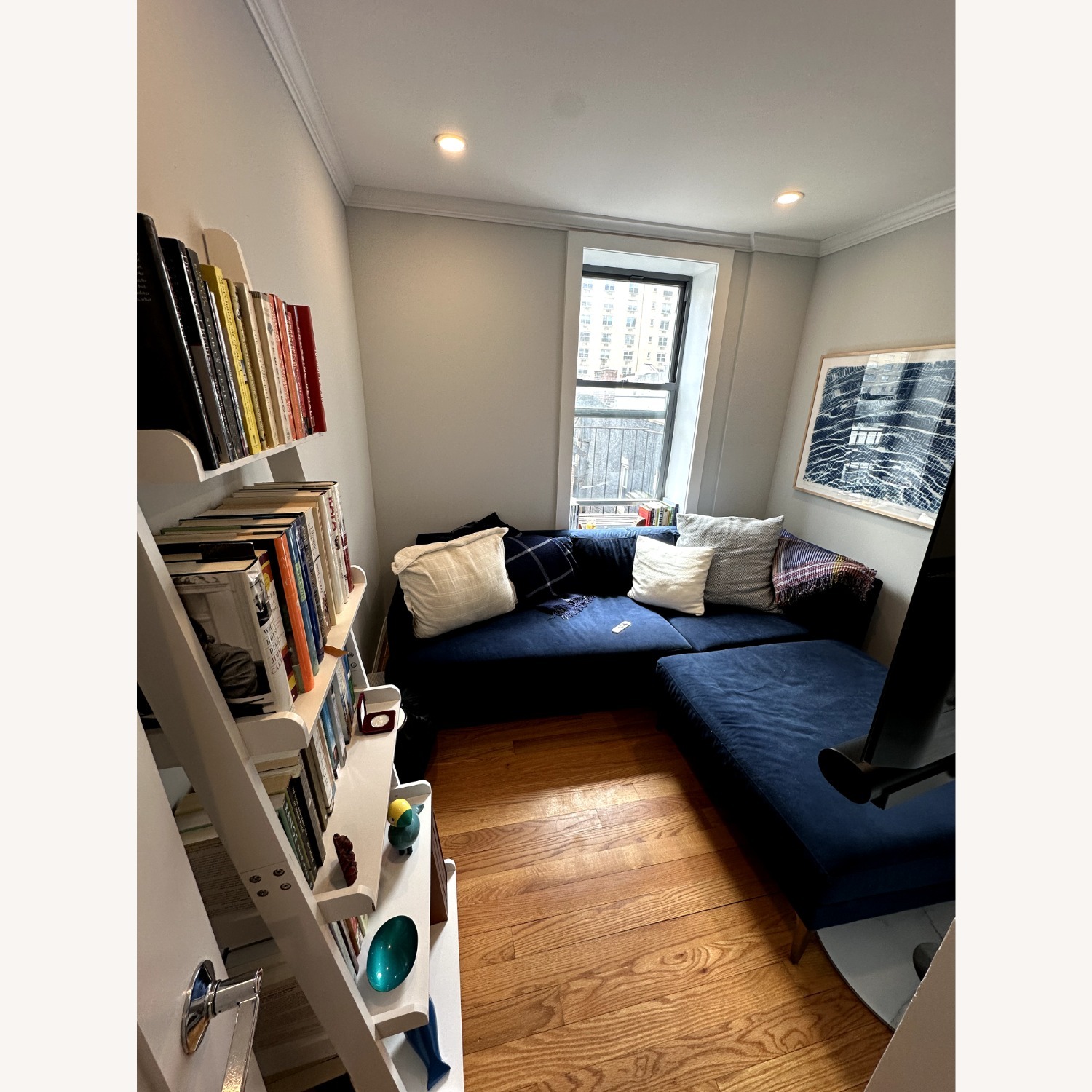 West Elm Navy Sectional Sofa  - image-1