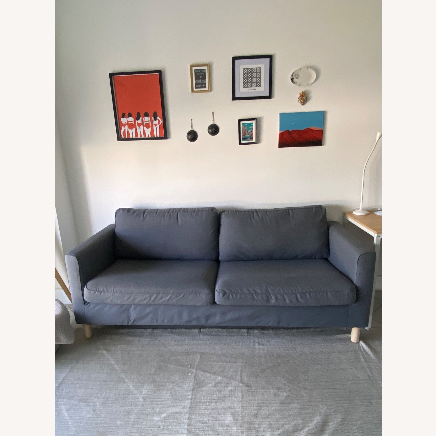 IKEA PÄRUP Light Gray Fabric 3+ Seater Sofa - image-3
