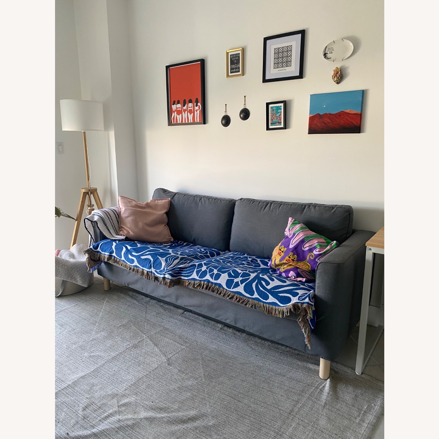 IKEA PÄRUP Light Gray Fabric 3+ Seater Sofa - image-2