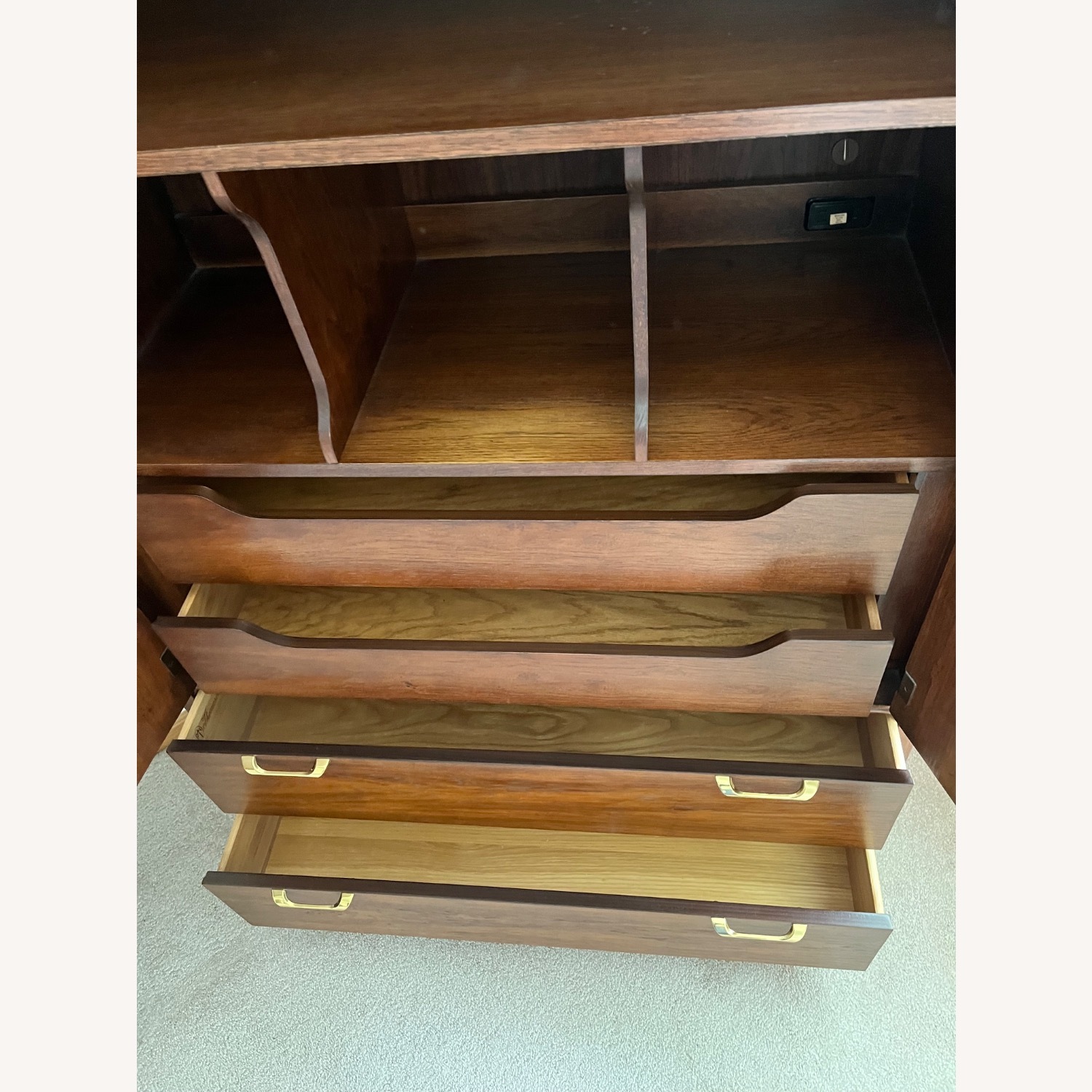 Lane Furniture Dark Brown solid pecan wood armoire - image-5