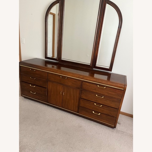 Used Lane Furniture Dark Brown Wood Dresser for sale on AptDeco