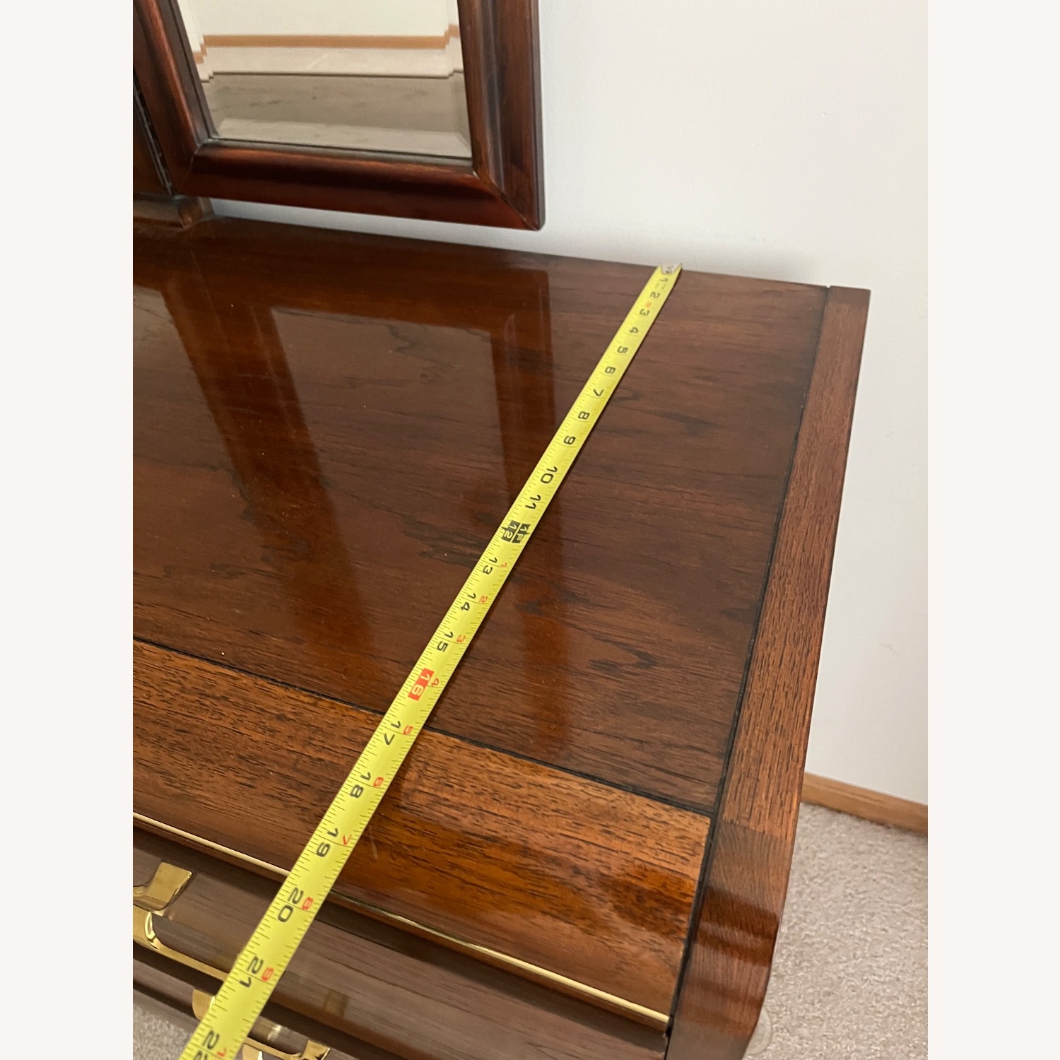 Lane Furniture Dark Brown Wood Dresser - image-3