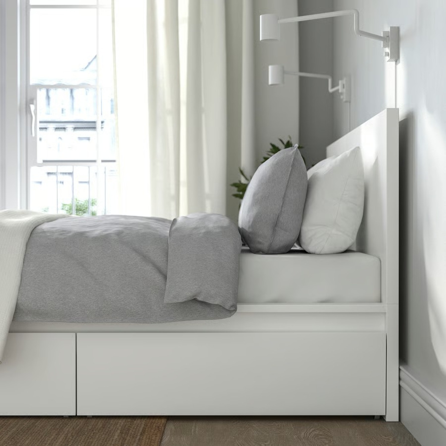 IKEA Malm Queen Bedframe White (4 Drawer Storage)  - image-2