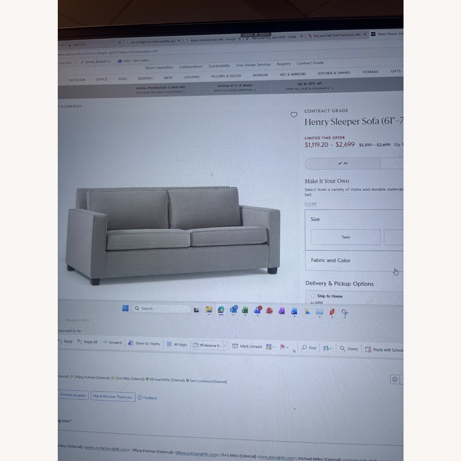 West Elm Henry Sleeper Couch - image-3