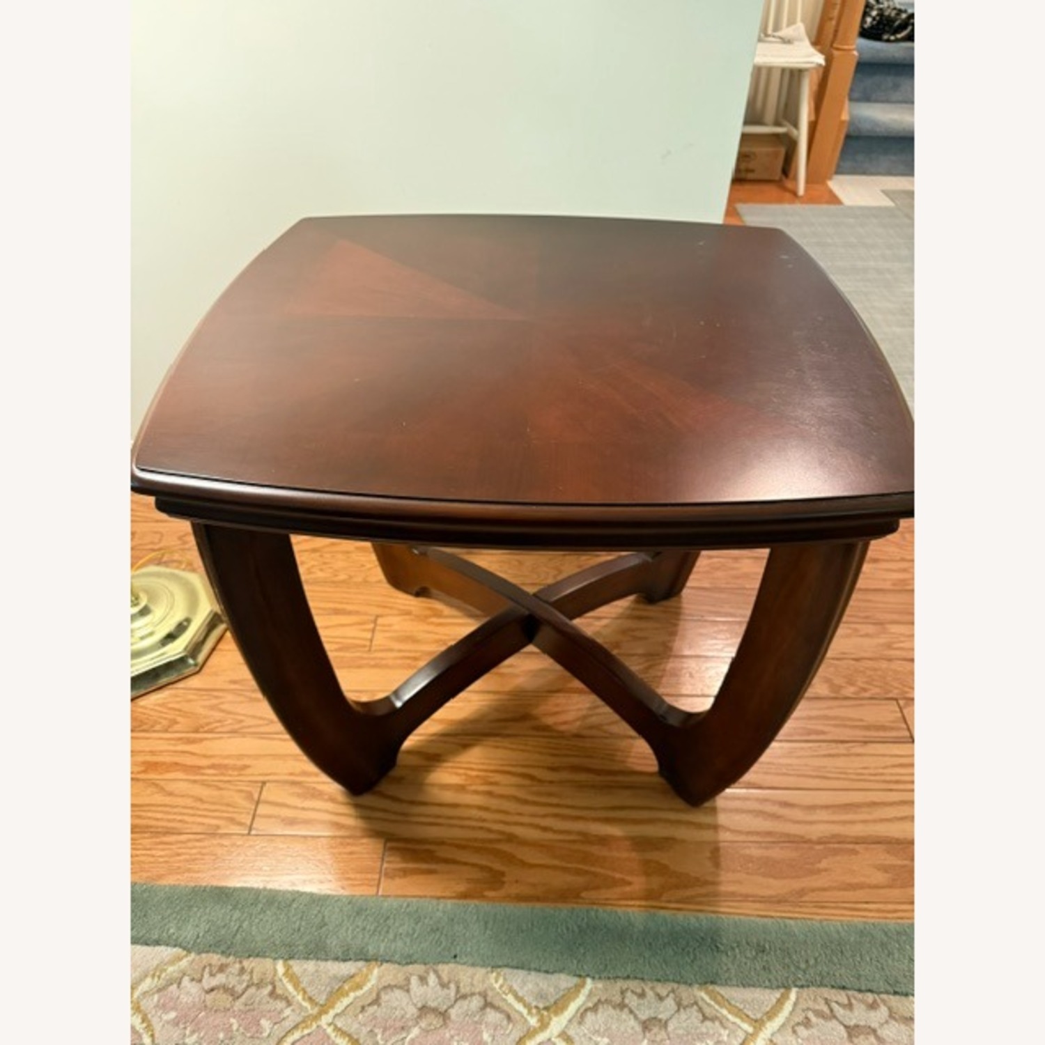 Contemporary Dark Cherry Wood Side Table - image-3