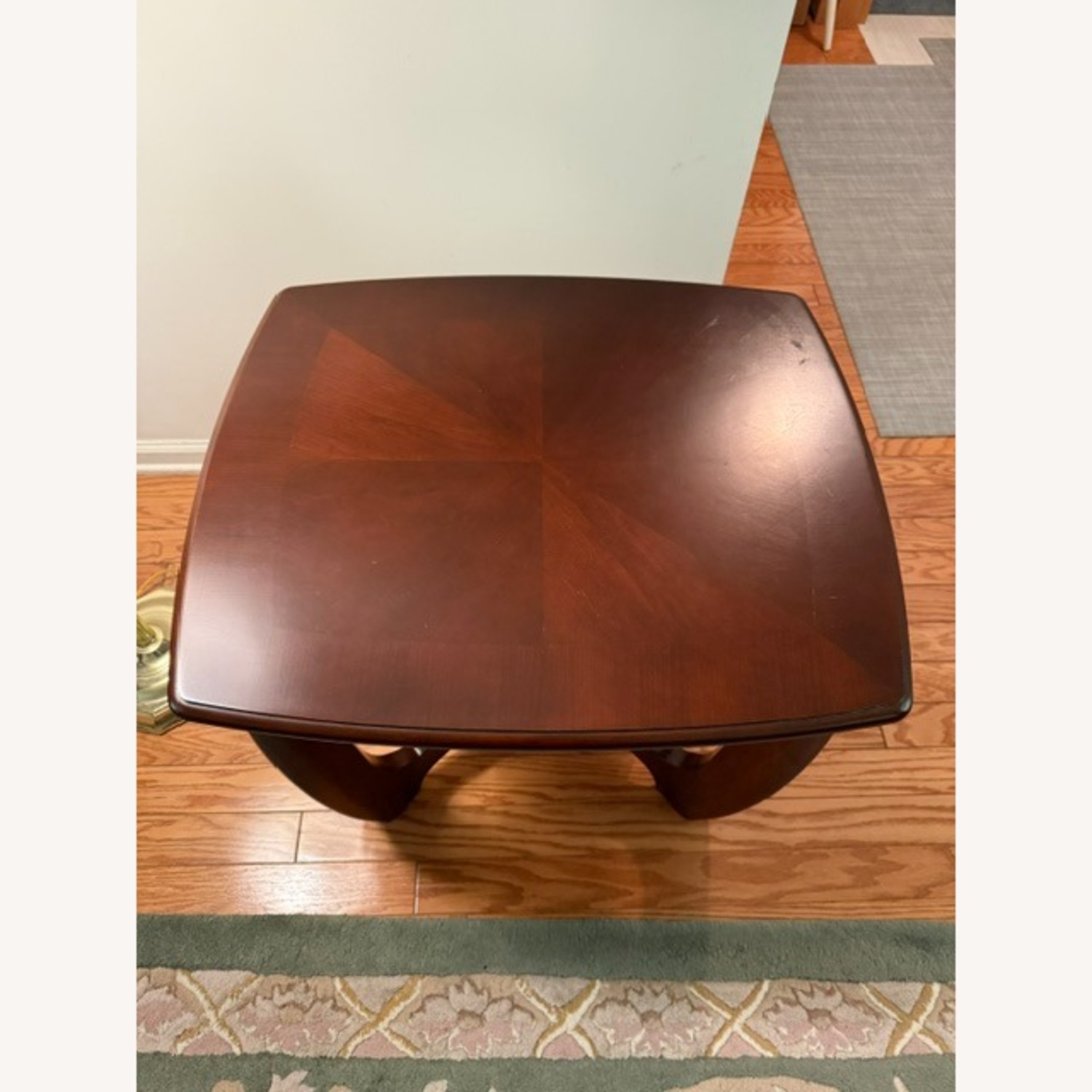 Contemporary Dark Cherry Wood Side Table - image-5