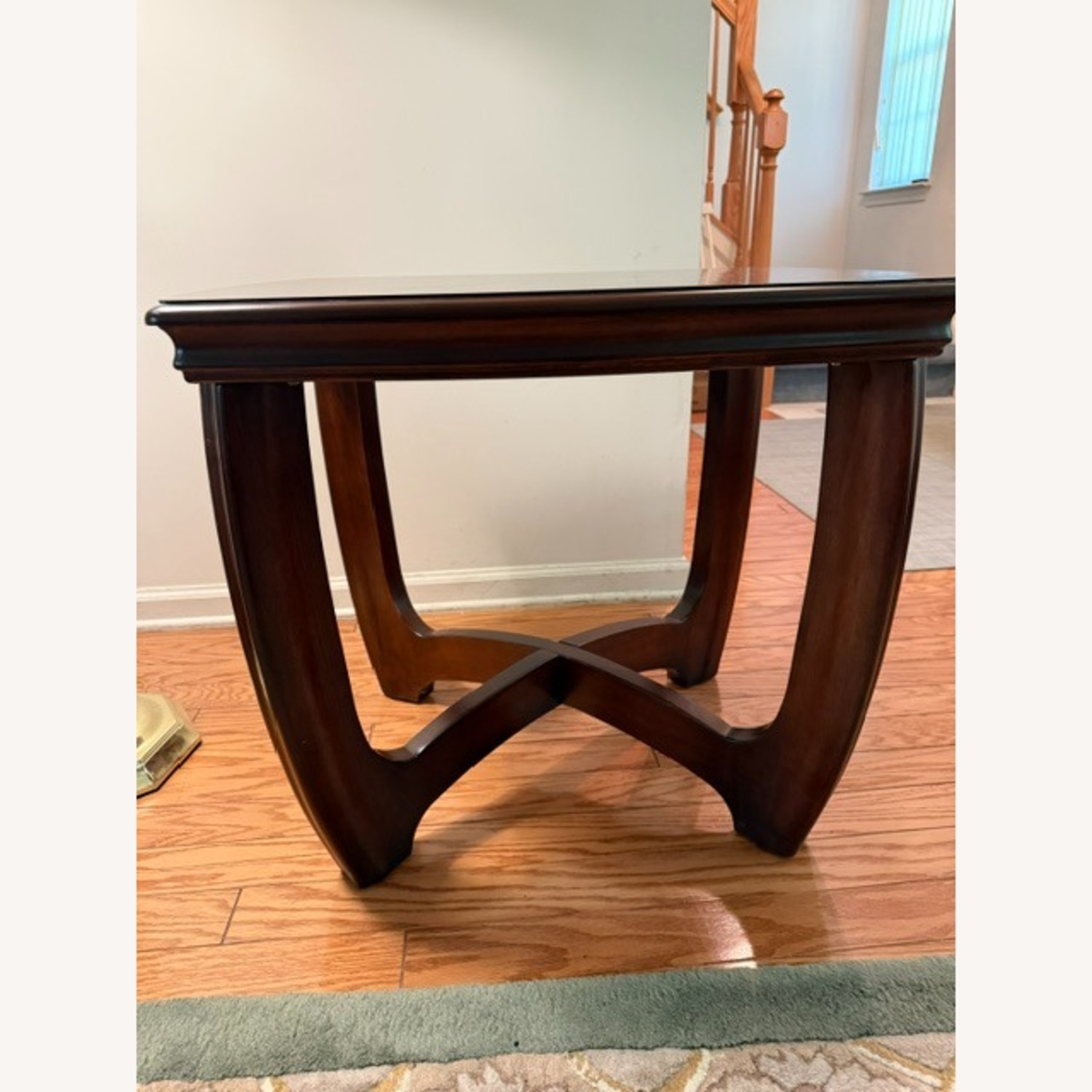 Contemporary Dark Cherry Wood Side Table - image-4