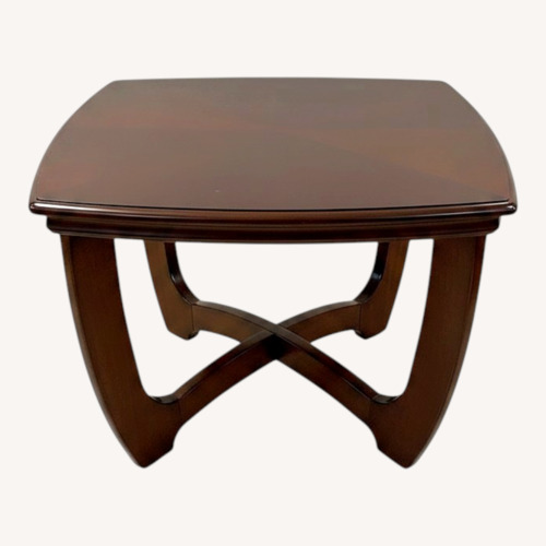 Used Contemporary Dark Cherry Wood Side Table for sale on AptDeco