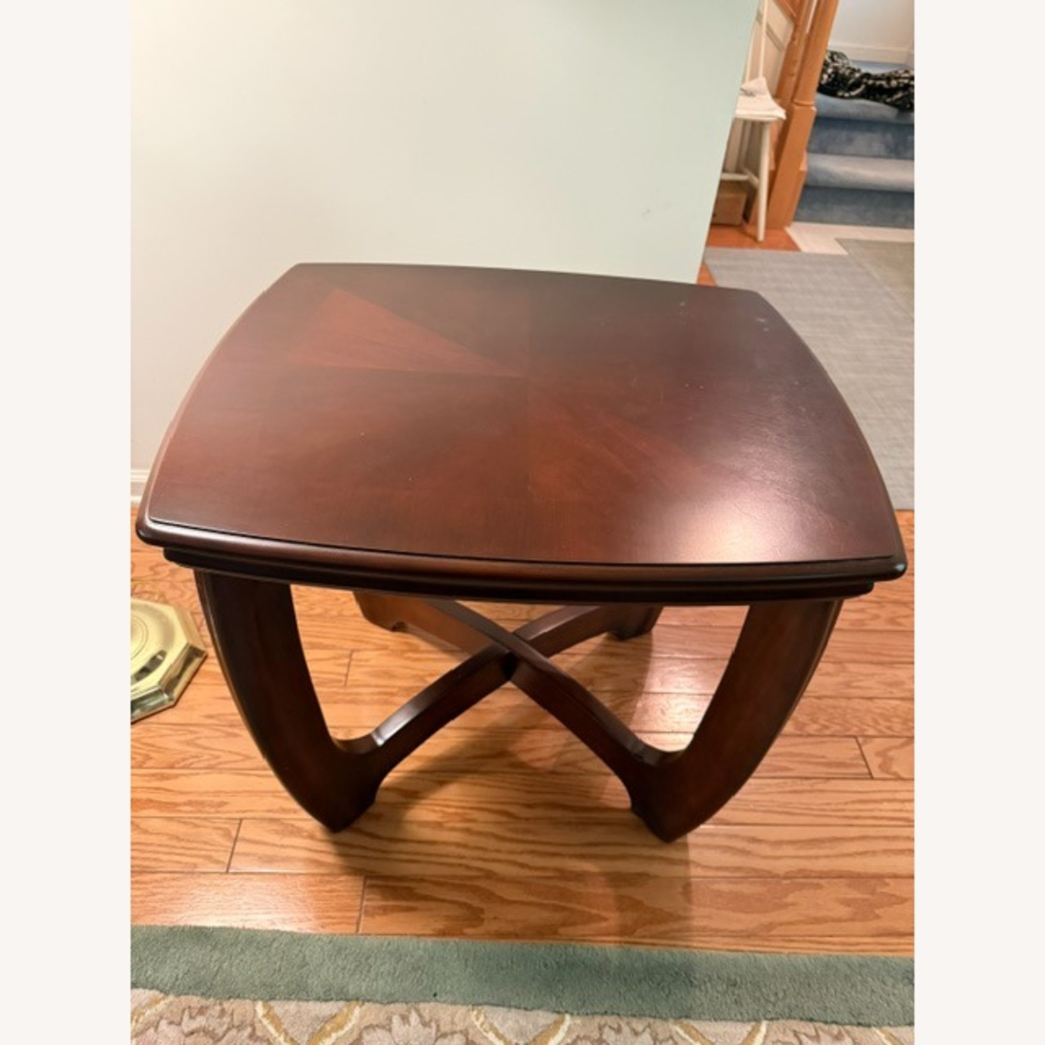 Contemporary Dark Cherry Wood Side Table - image-7