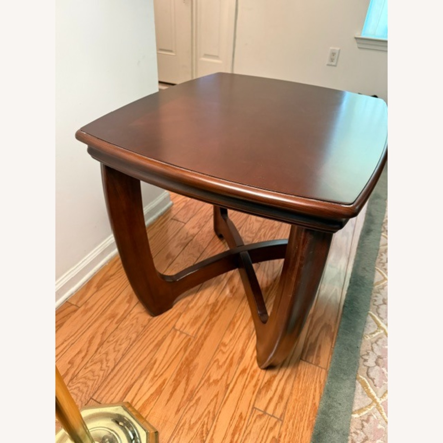 Contemporary Dark Cherry Wood Side Table - image-6