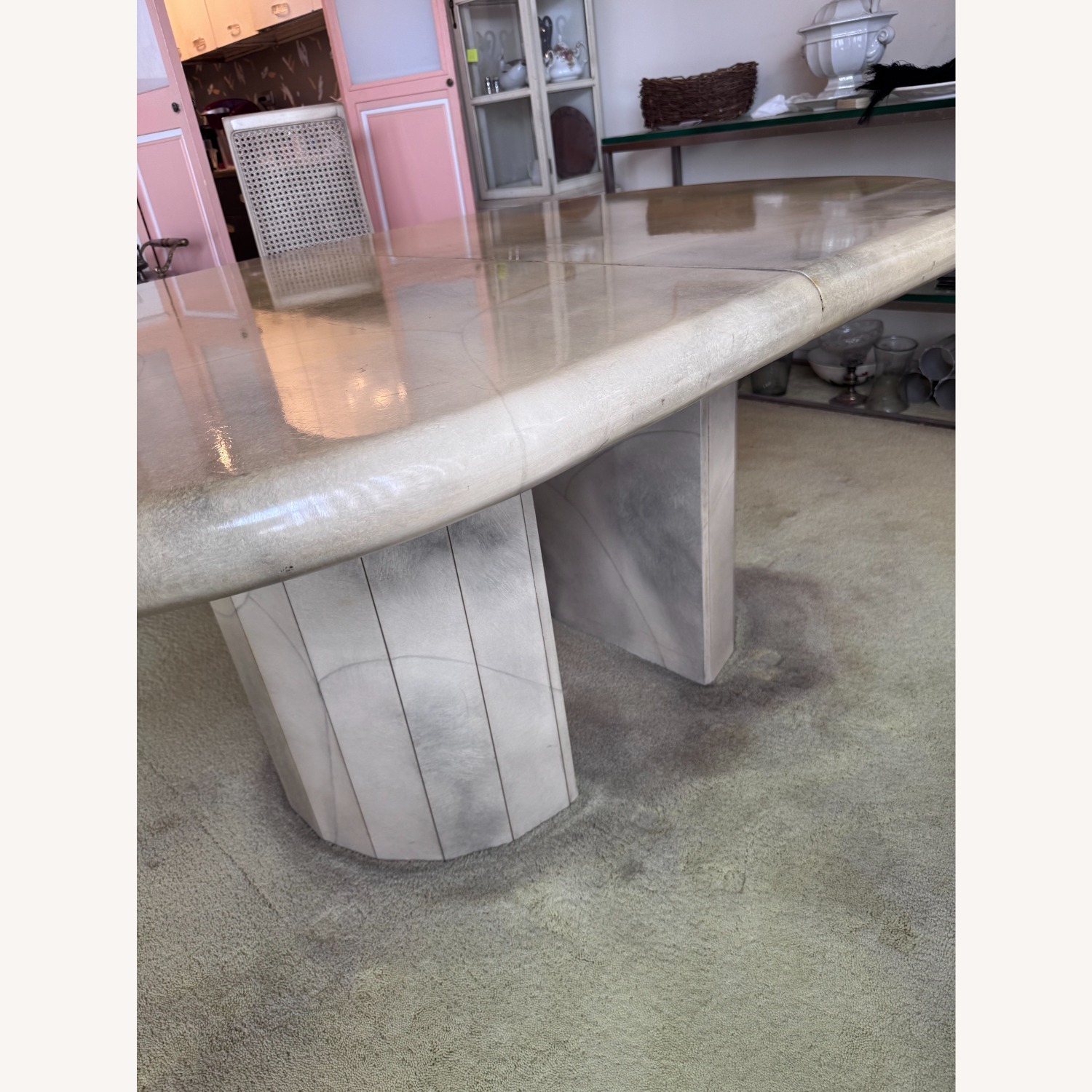 Karl Springer In Style Of Natural Dining Table - image-2