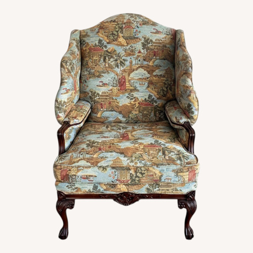 Used Harden Furniture Wingbacked Wood Accent Chair for sale on AptDeco