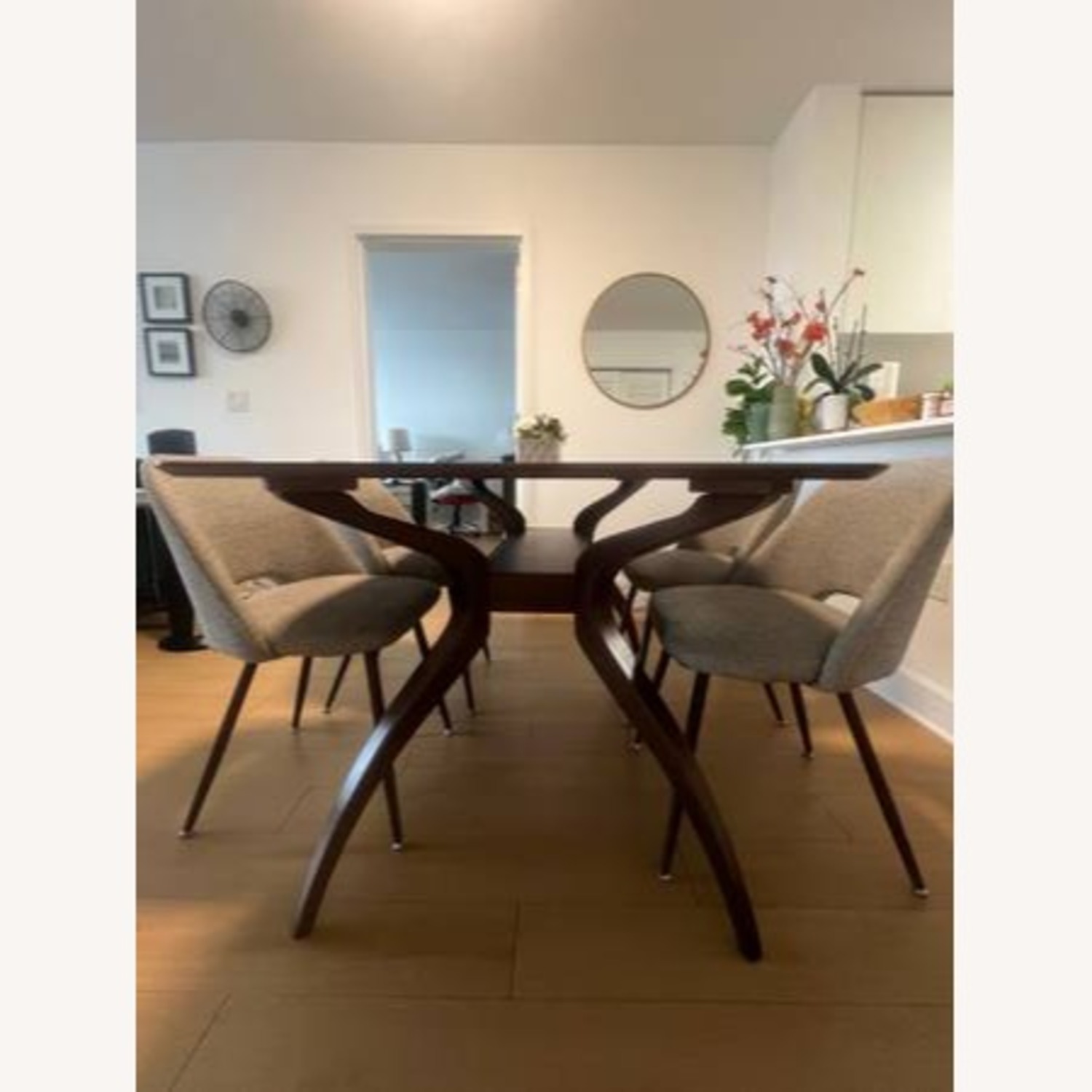 Wayfair Dark Brown Wood Dining Set - image-3
