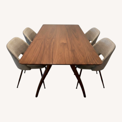 Used Wayfair Dark Brown Wood Dining Set for sale on AptDeco