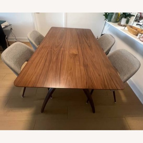 Used Wayfair Dark Brown Wood Dining Set for sale on AptDeco
