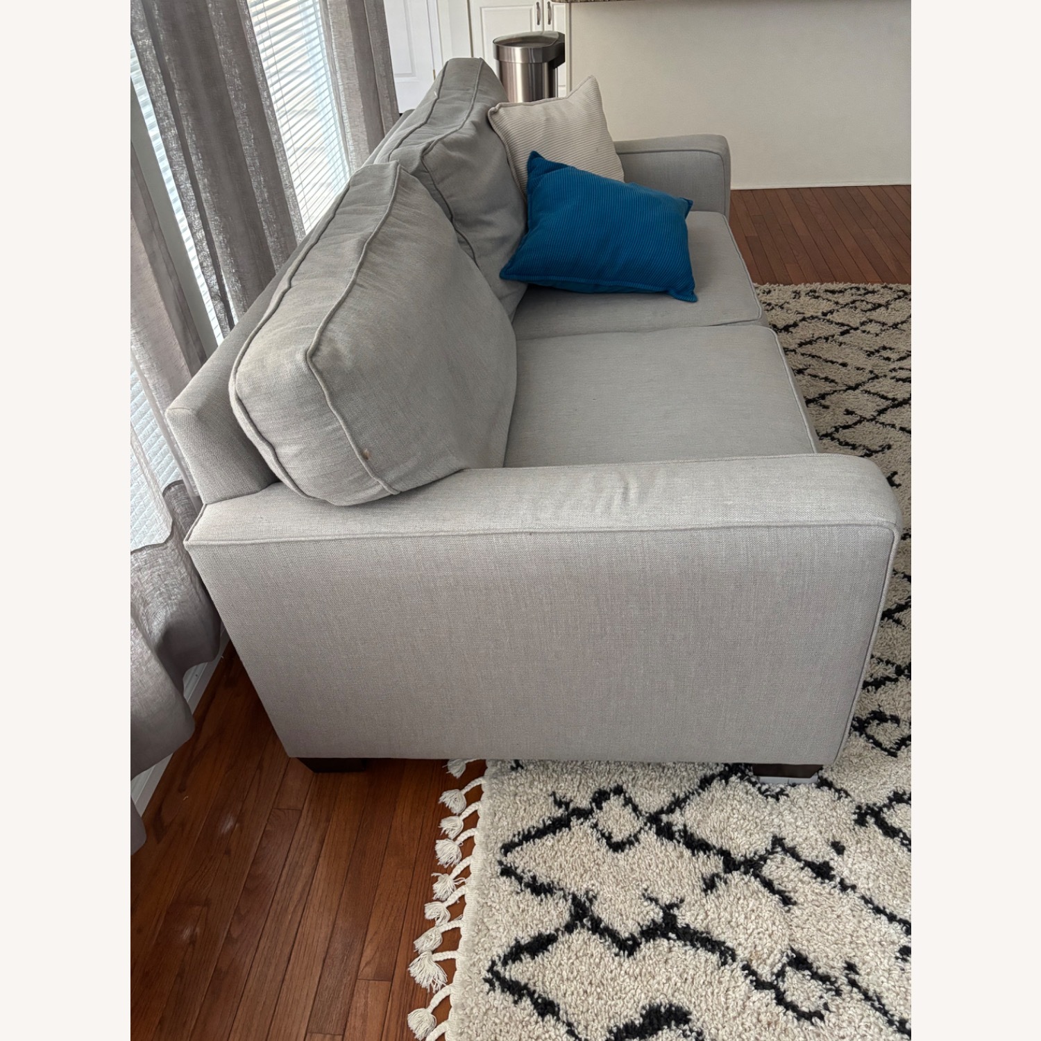 Pottery Barn Light Gray Fabric Loveseat - image-2