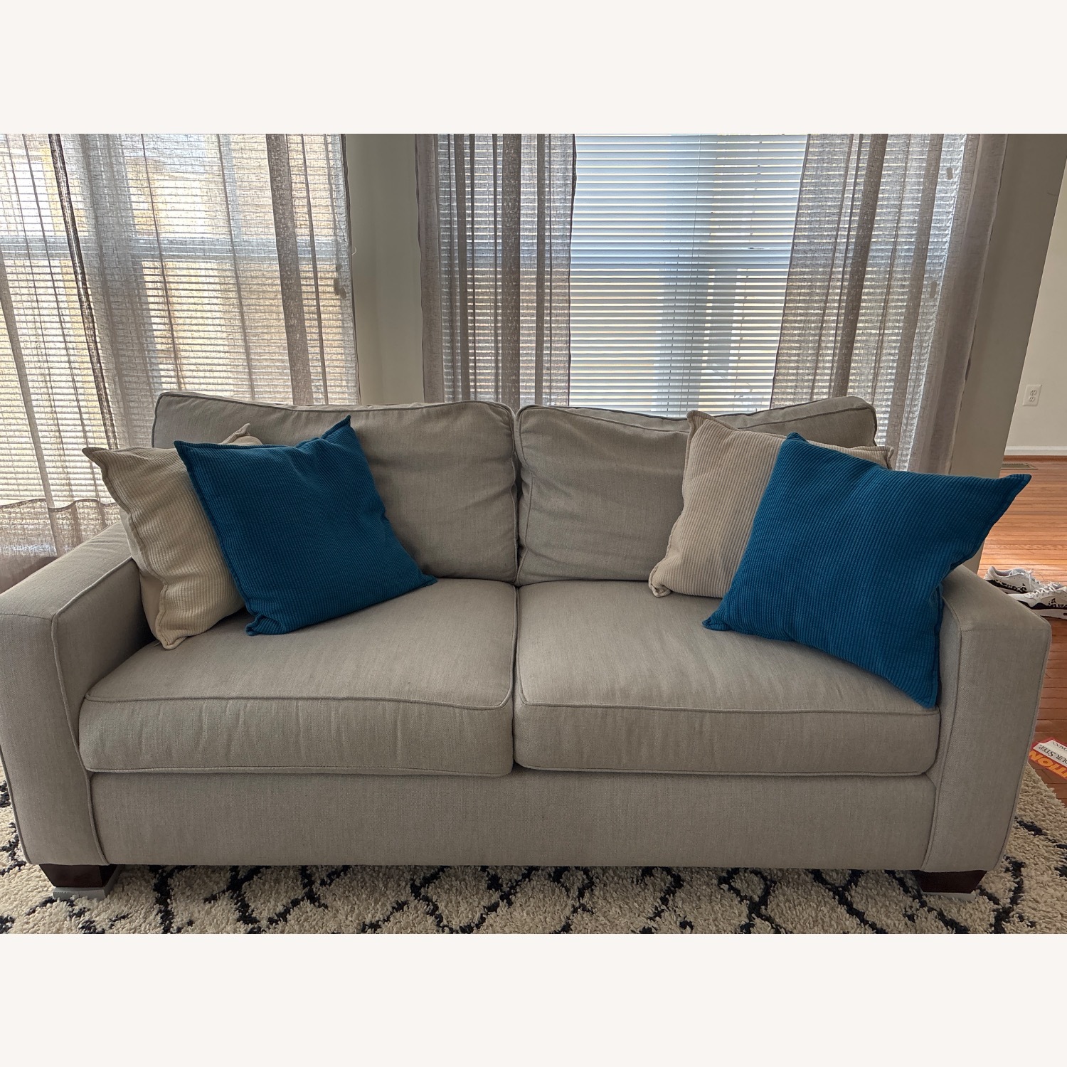 Pottery Barn Light Gray Fabric Loveseat - image-3