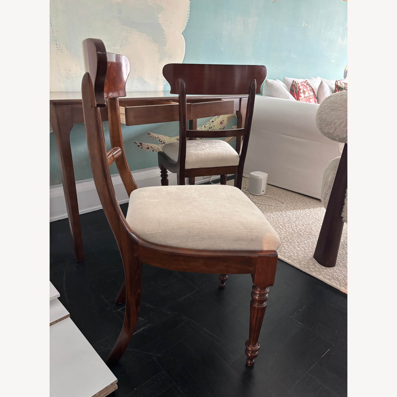 Dark Brown Wood Dining Chairs - image-3