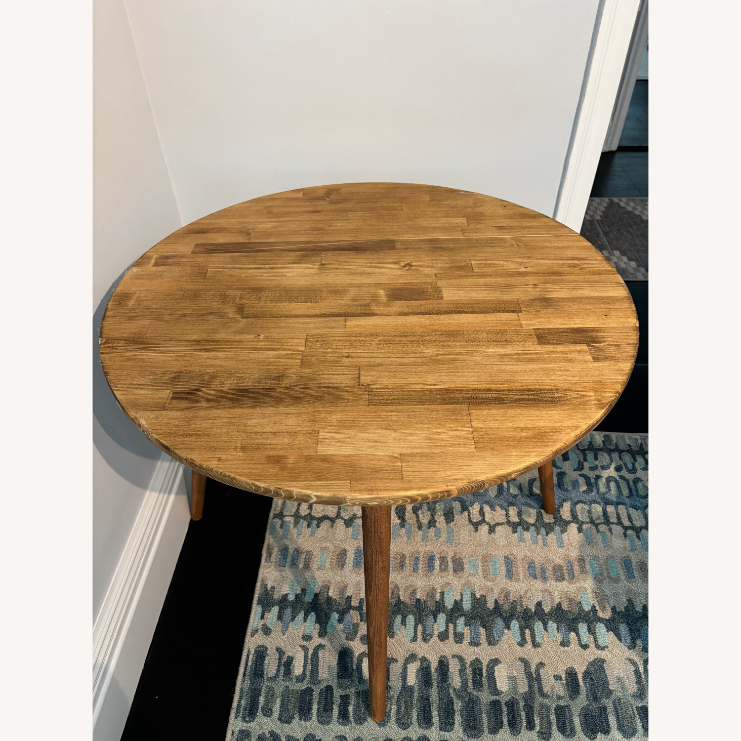 Antique Dark Brown Wood Dining Table - image-1