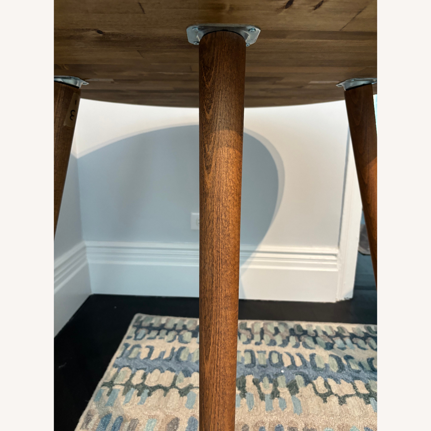 Antique Dark Brown Wood Dining Table - image-4
