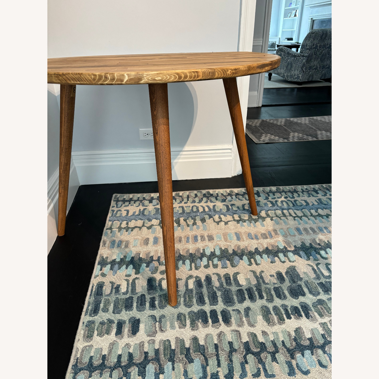 Antique Dark Brown Wood Dining Table - image-2
