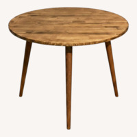 Antique Dark Brown Wood Dining Table