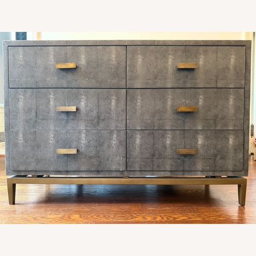 Used Light Gray Leather Dresser for sale on AptDeco