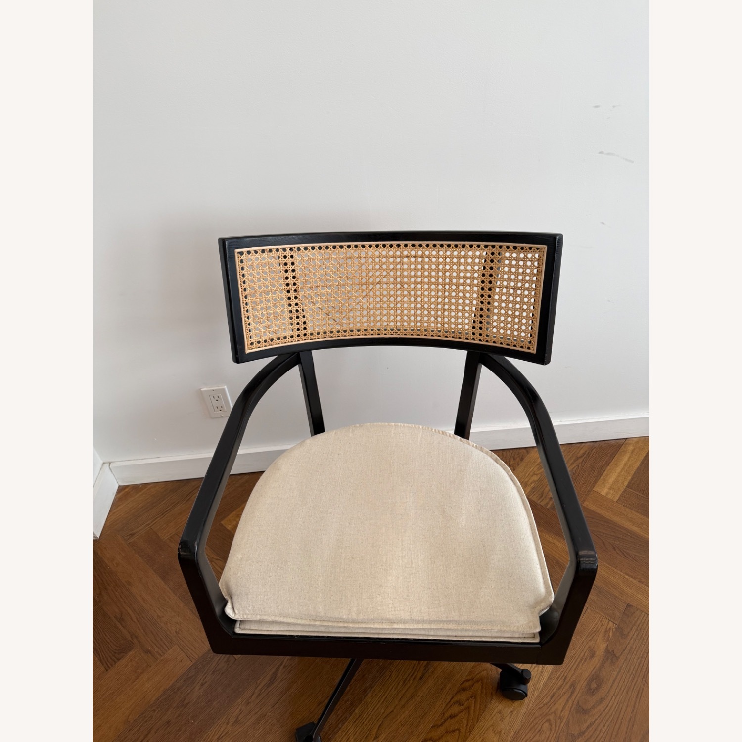 Crate & Barrel Libby Black Wood Office Chair - image-3