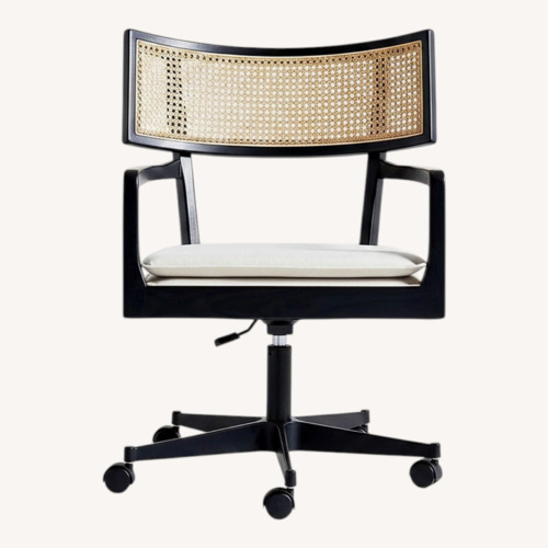 Used Crate & Barrel Libby Black Wood Office Chair for sale on AptDeco