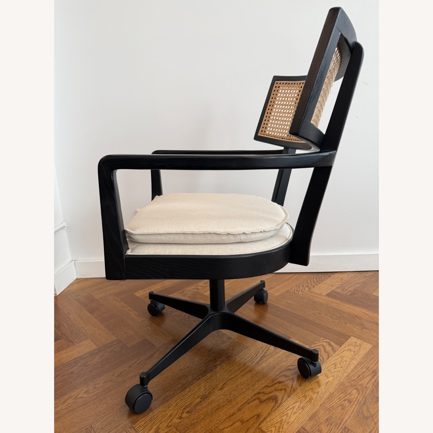 Crate & Barrel Libby Black Wood Office Chair - image-4
