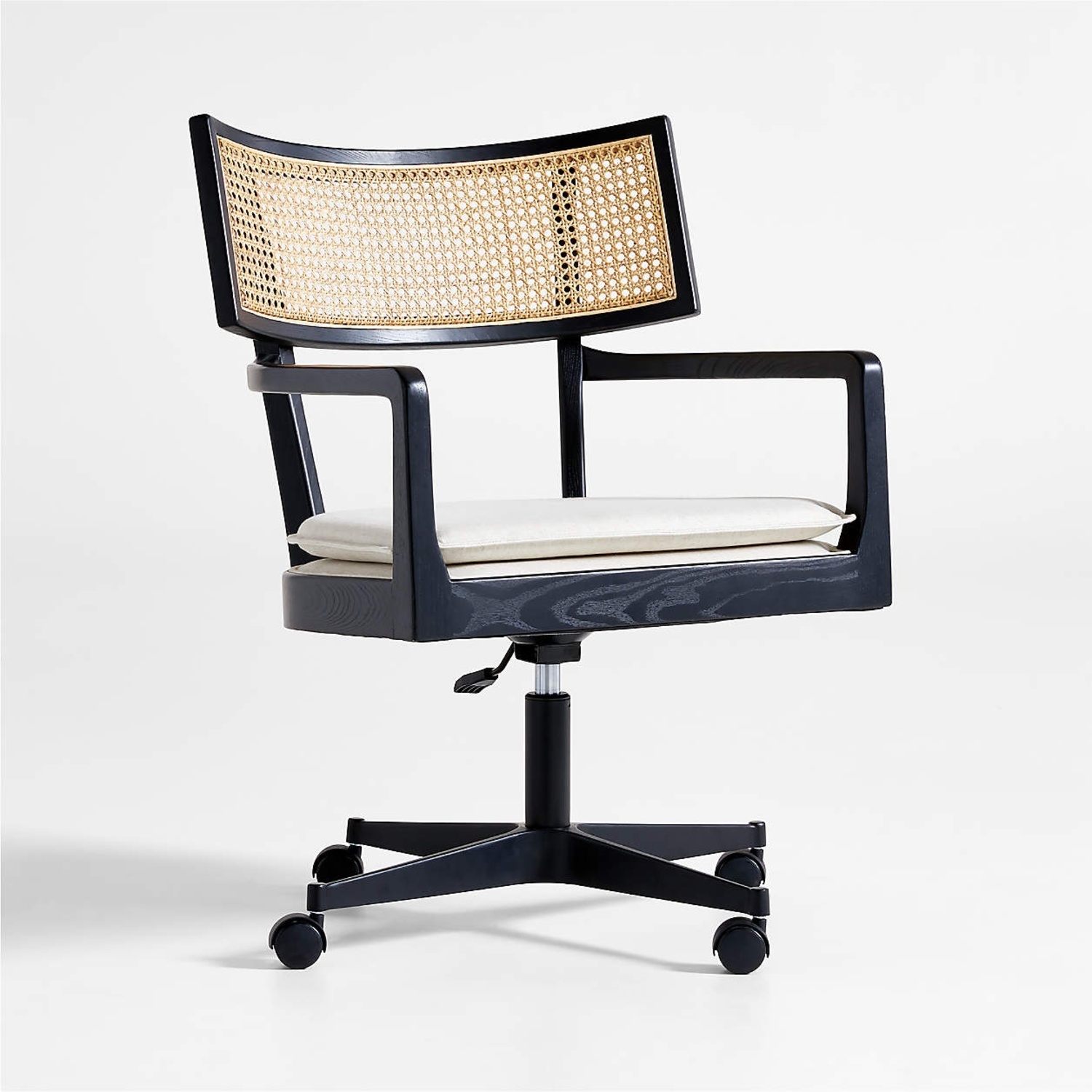 Crate & Barrel Libby Black Wood Office Chair - image-6