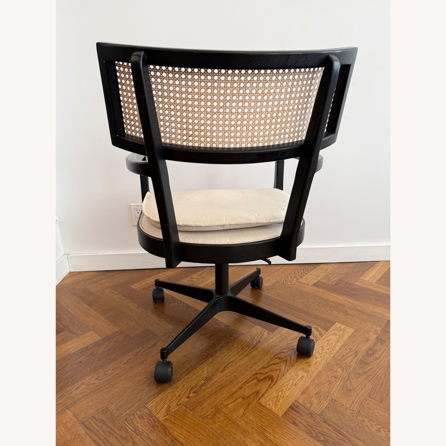 Crate & Barrel Libby Black Wood Office Chair - image-5