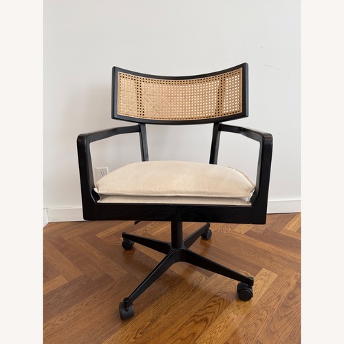 Used Crate & Barrel Libby Black Wood Office Chair for sale on AptDeco