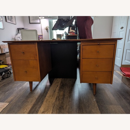 Used Vintage MCM Solid Wood Desk -estoration Ready for sale on AptDeco