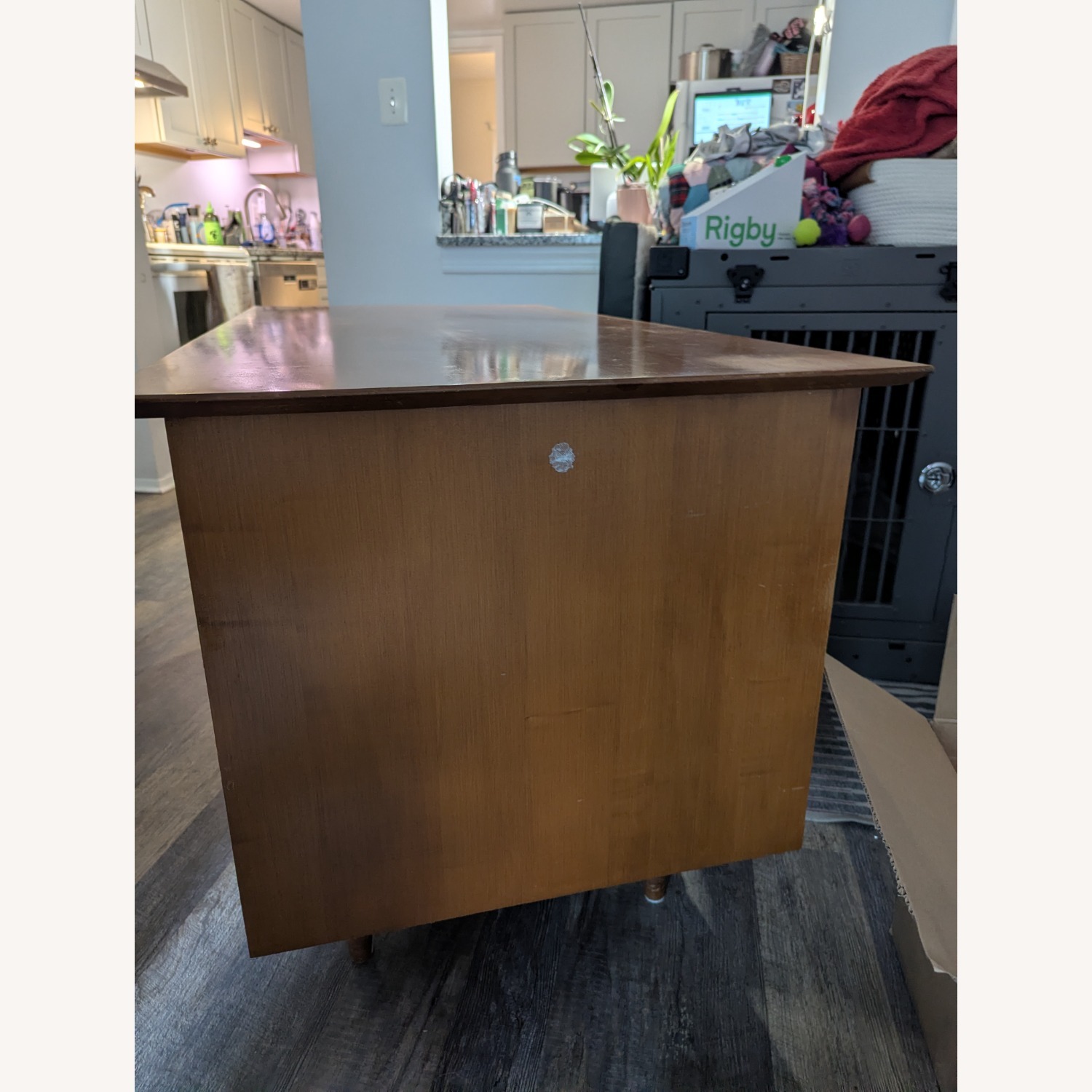 Vintage MCM Solid Wood Desk -estoration Ready - image-5