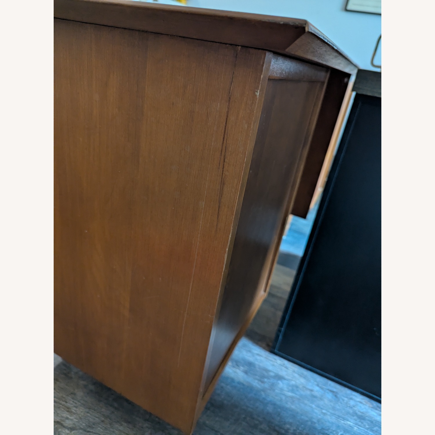 Vintage MCM Solid Wood Desk -estoration Ready - image-6