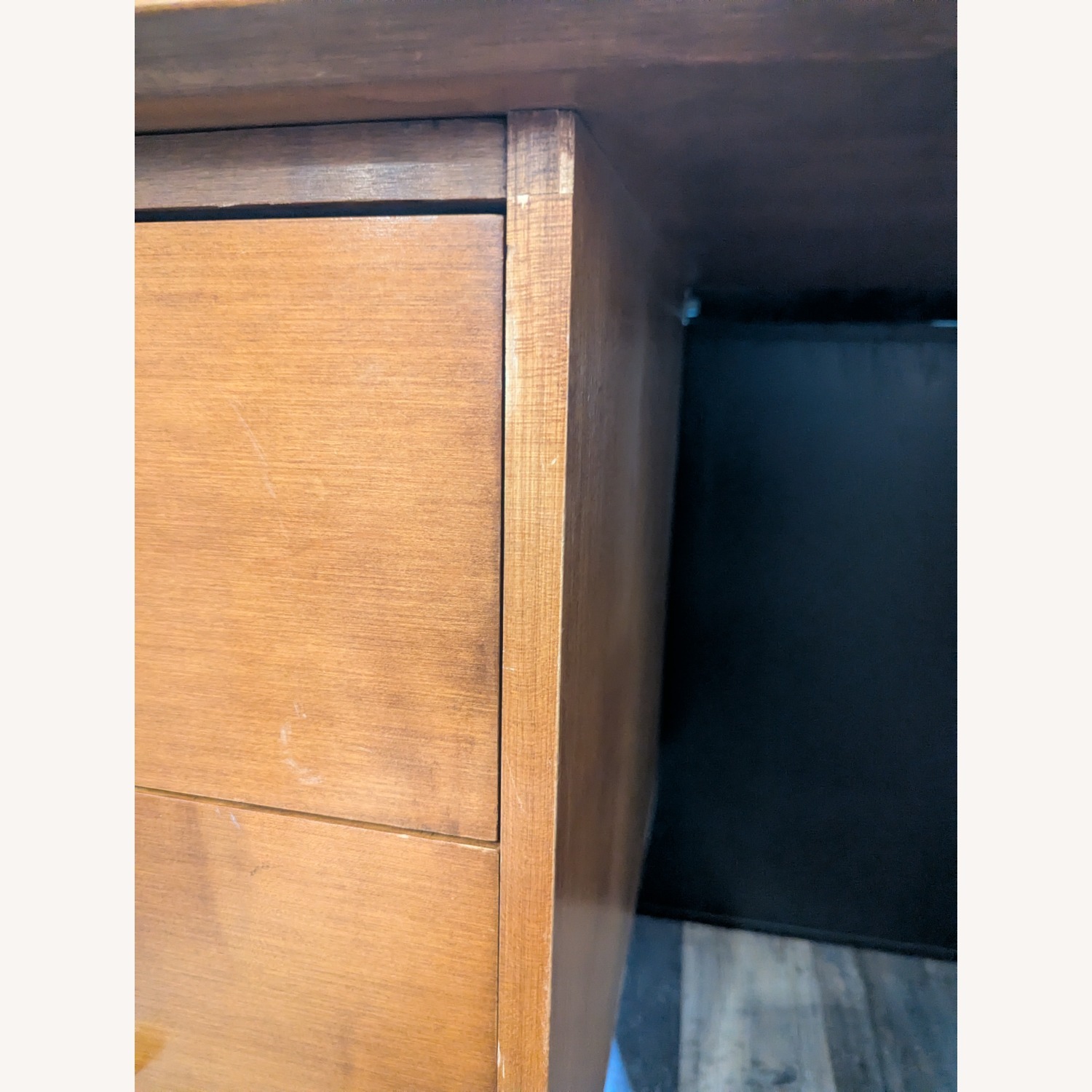 Vintage MCM Solid Wood Desk -estoration Ready - image-7