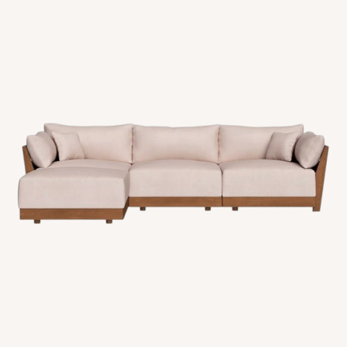 Used Inside Weather Bondi Natural Fabric 3+ Piece Sectional for sale on AptDeco