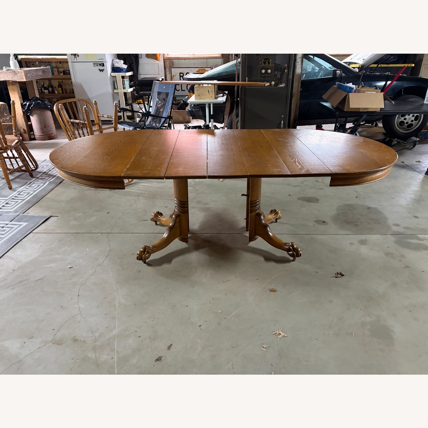 Antique Clawfoot Dining Table - image-8