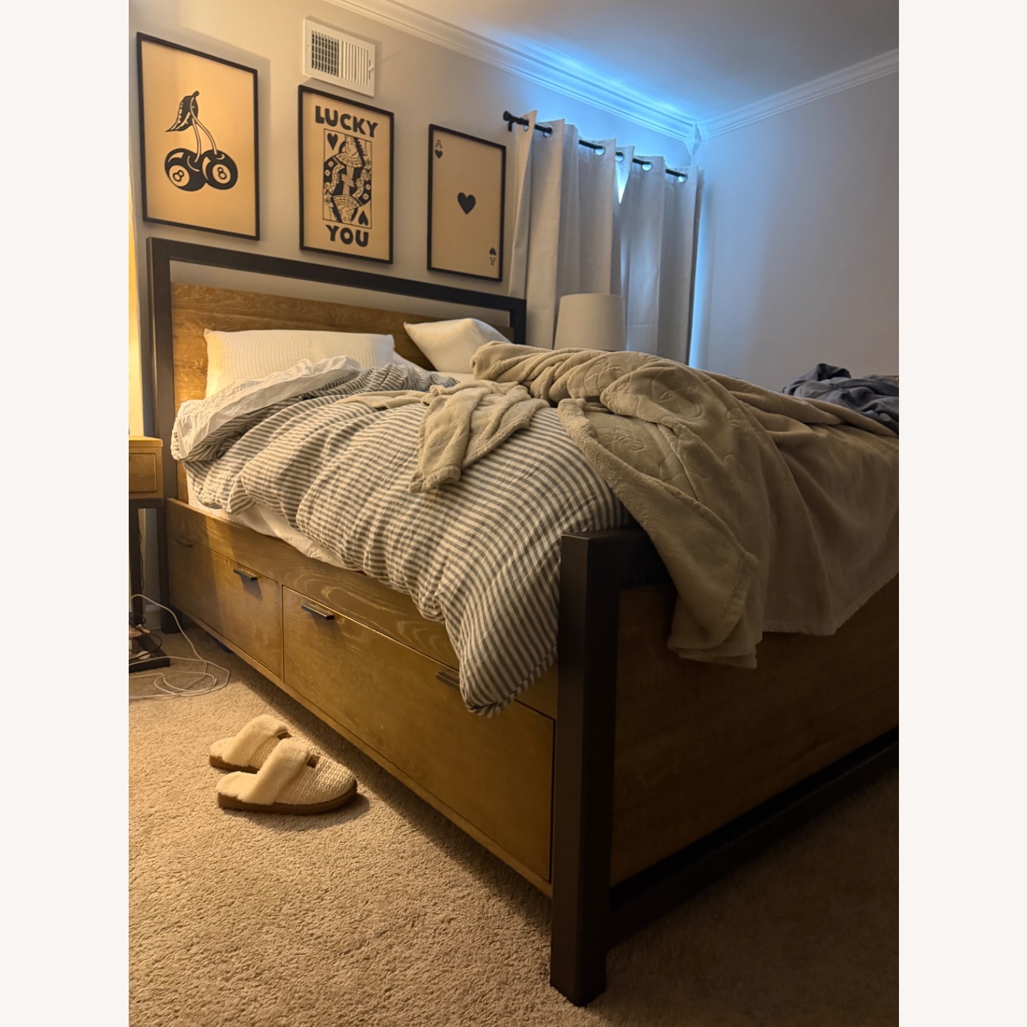 Arhaus Palmer Natural Wood Storage Queen Bed - image-4
