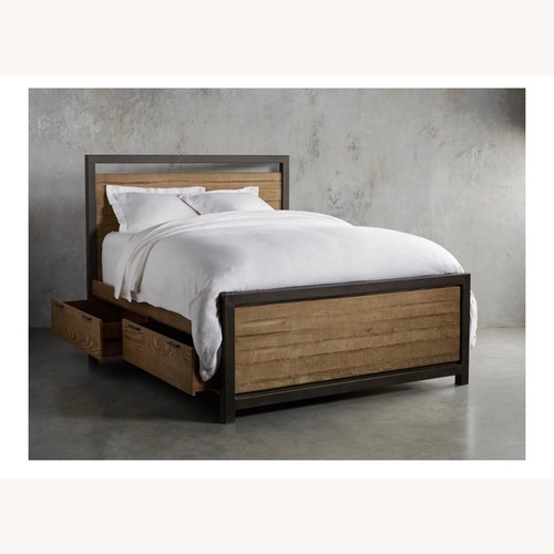Used Arhaus Palmer Natural Wood Storage Queen Bed for sale on AptDeco